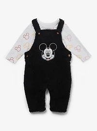 Disney Mickey Mouse Sherpa Infant Long Sleeve T-Shirt & Overall Set