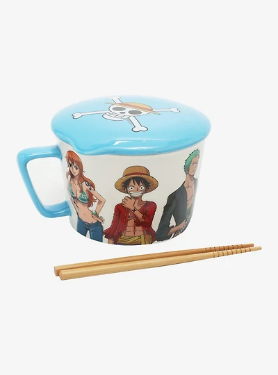 One Piece Characters Soup Mug with Lid and Chopsticks