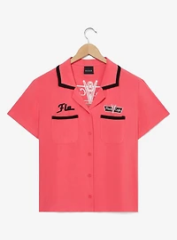 Disney Pixar Cars Flo's Cafe Women's Cropped Woven Button-Up — BoxLunch Exclusive