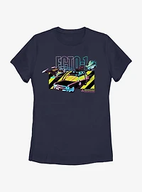Ghostbusters Ecto-1 Warning Womens T-Shirt
