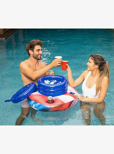 Americana Stars and Stripes Floating Drink Cooler
