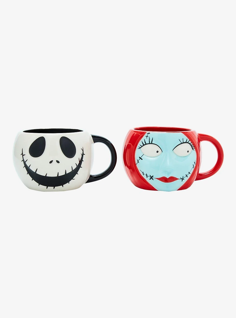 Disney The Nightmare Before Christmas Jack & Sally Figural Mug Set