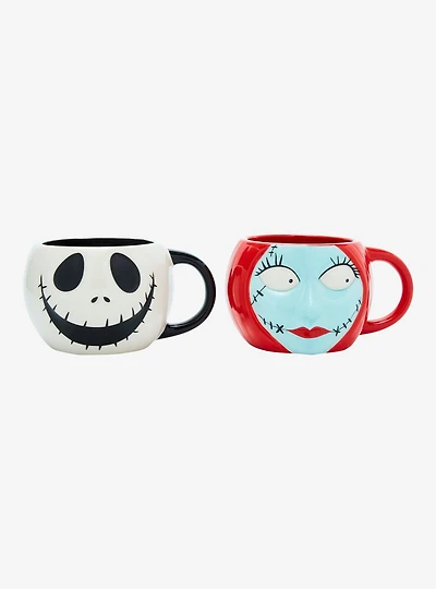 Disney The Nightmare Before Christmas Jack & Sally Figural Mug Set