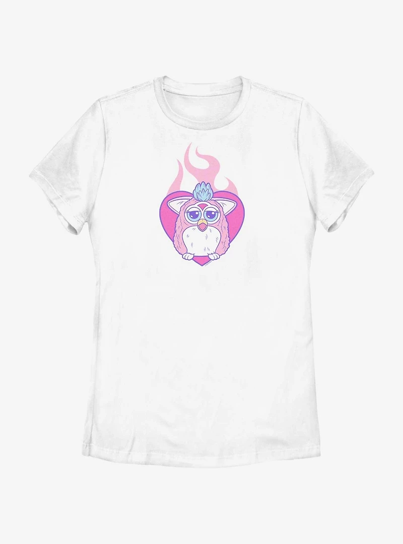 Furby Fire Heart Womens T-Shirt