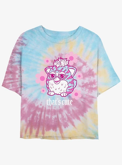 Furby That's Cute Womens Tie-Dye Crop T-Shirt
