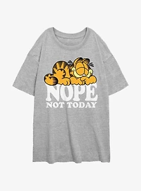 Garfield Nope Not Today Womens Oversized T-Shirt