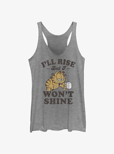 Garfield I'll Rise But I Won't Shine Womens Tank Top