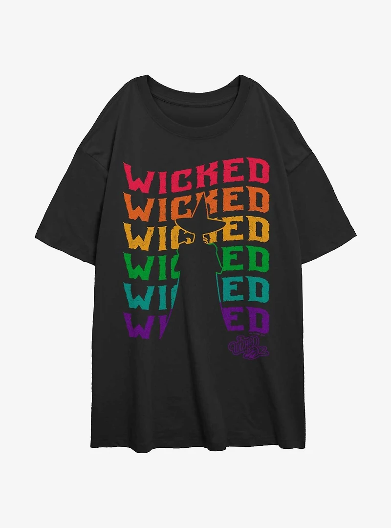 Wizard Of Oz Wicked Rainbow Repeat Oversized T-Shirt