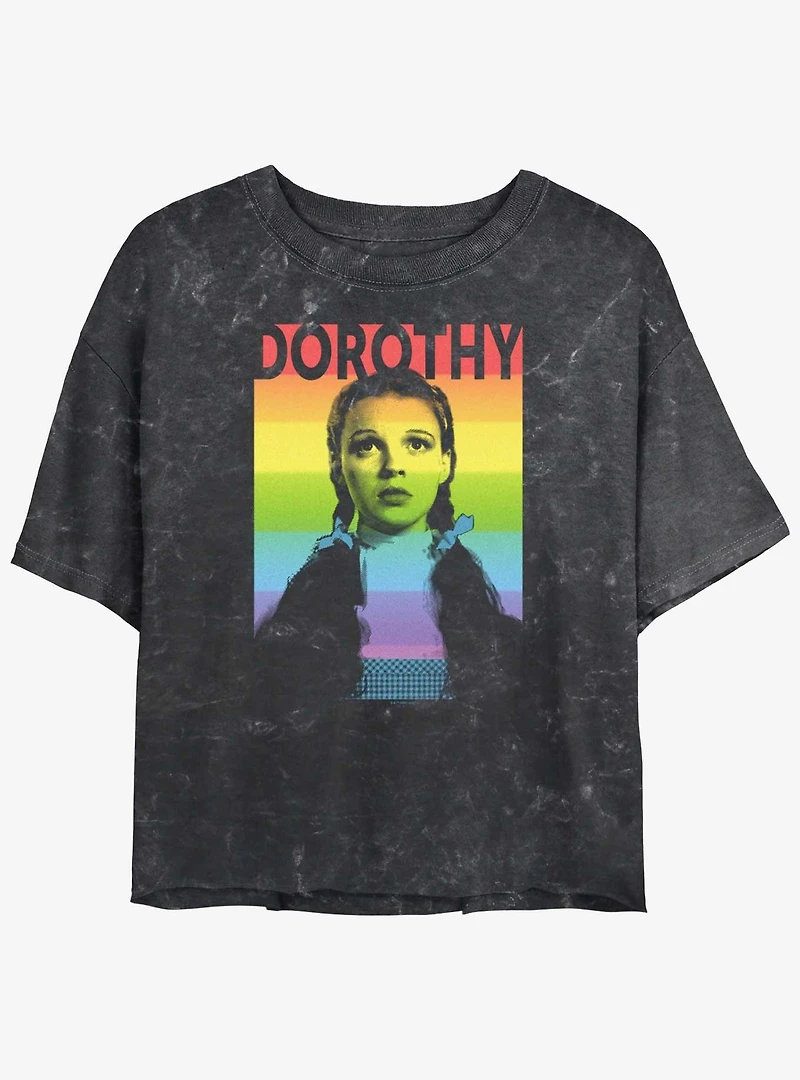 Wizard Of Oz Dorothy Rainbow Mineral Wash Crop T-Shirt