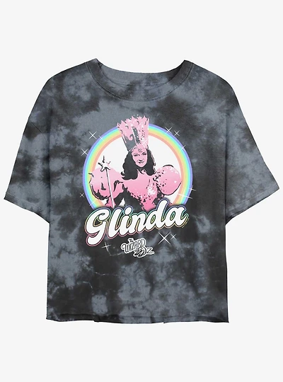Wizard Of Oz Rainbow Glinda Tie-Dye Crop T-Shirt
