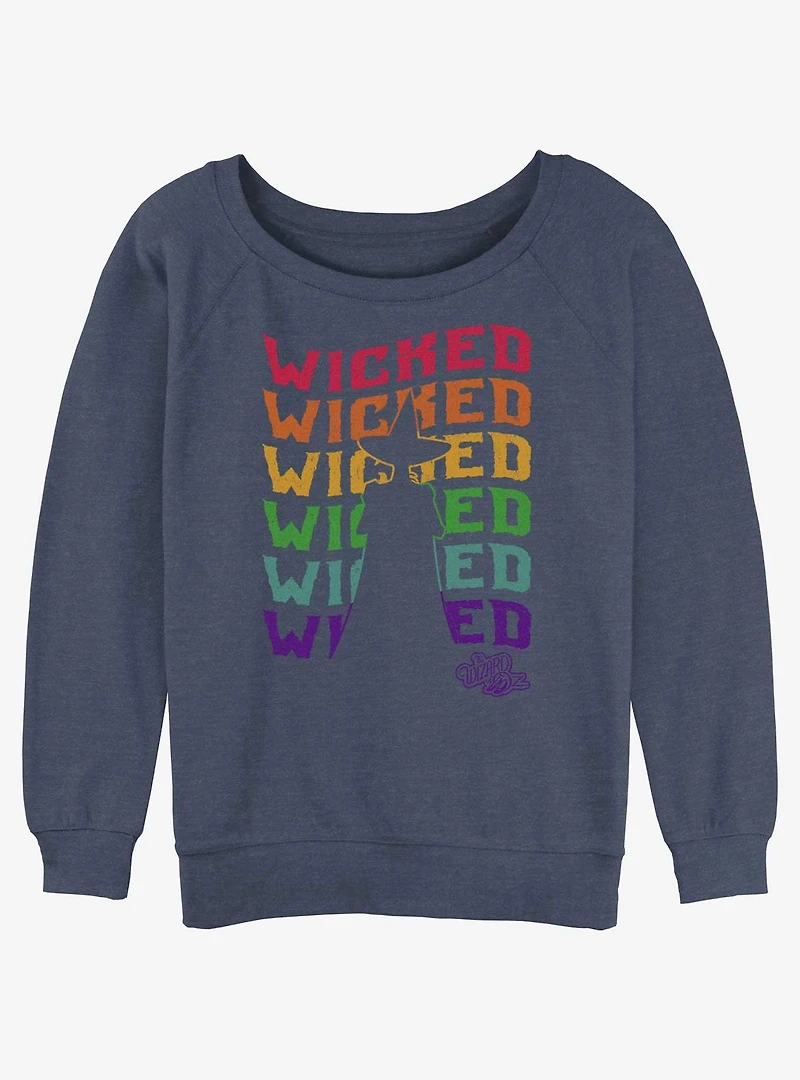 Wizard Of Oz Wicked Rainbow Repeat Slouchy Sweatshirt