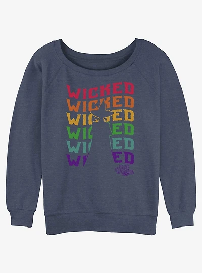 Wizard Of Oz Wicked Rainbow Repeat Slouchy Sweatshirt