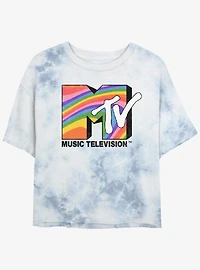 MTV Rainbow Television Tie-Dye Crop T-Shirt