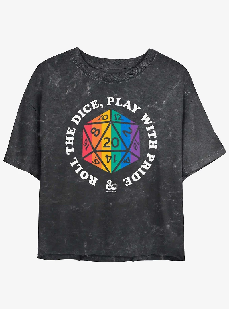 Dungeons & Dragons Roll For Pride Mineral Wash Crop T-Shirt