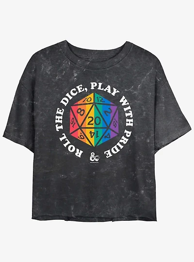 Dungeons & Dragons Roll For Pride Mineral Wash Crop T-Shirt