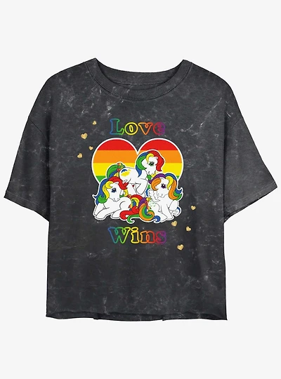 My Little Pony Love Wins Mineral Wash Crop T-Shirt