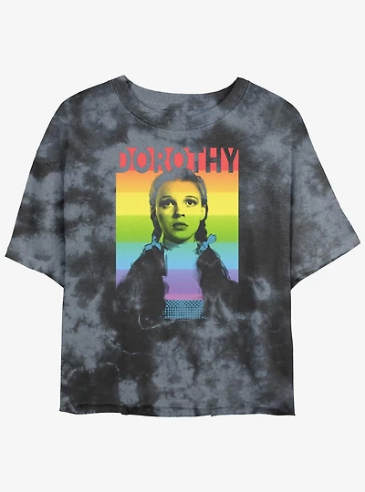 Wizard Of Oz Dorothy Rainbow Tie-Dye Crop T-Shirt