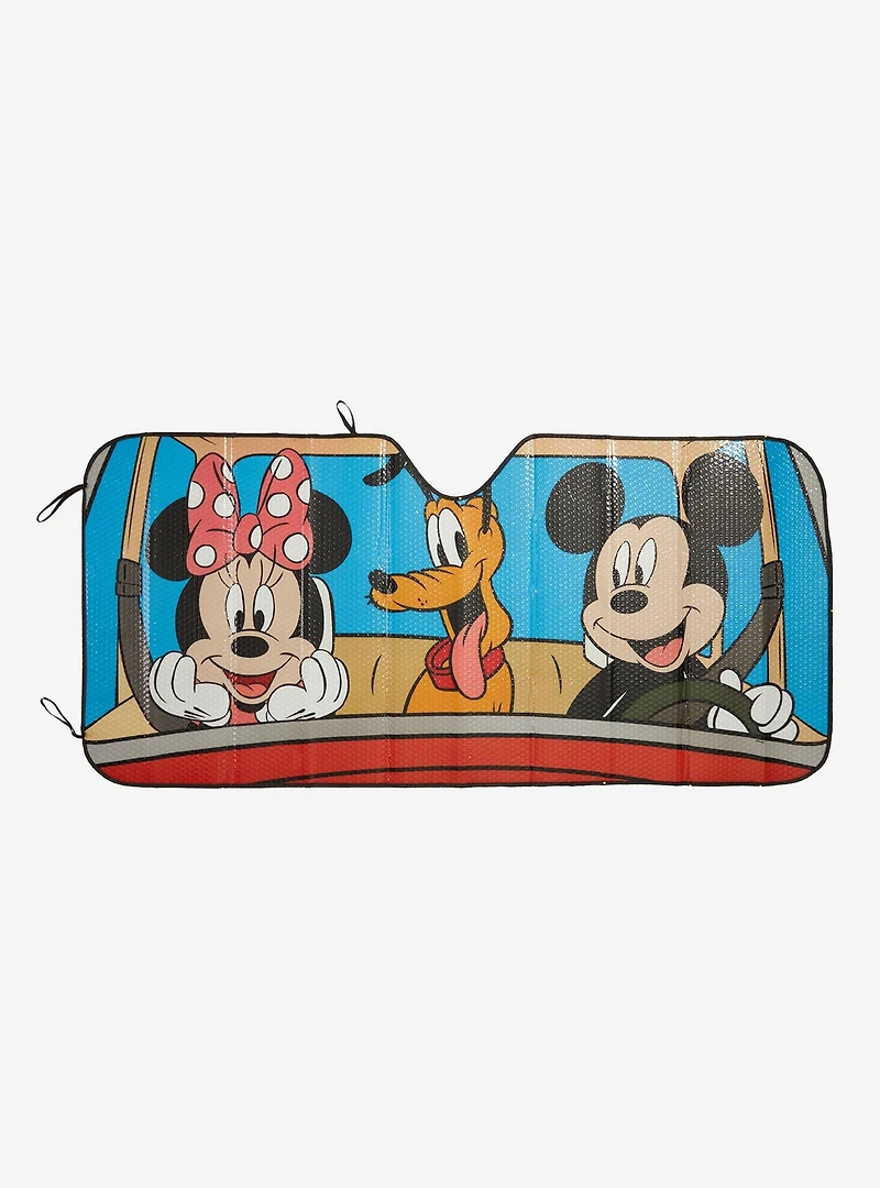Disney Mickey, Minnie, and Pluto Driving Car Sunshade — BoxLunch Exclusive