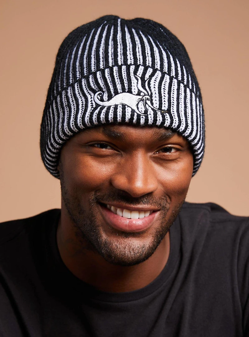 Disney The Nightmare Before Christmas Zero Black & White Ribbed Beanie — BoxLunch Exclusive