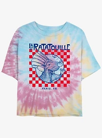 Disney Pixar Ratatouille Delivery Box Womens Tie-Dye Crop T-Shirt