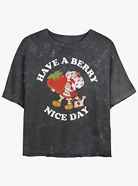 Strawberry Shortcake Have A Berry Nice Day Womens Mineral Wash Crop T-Shirt
