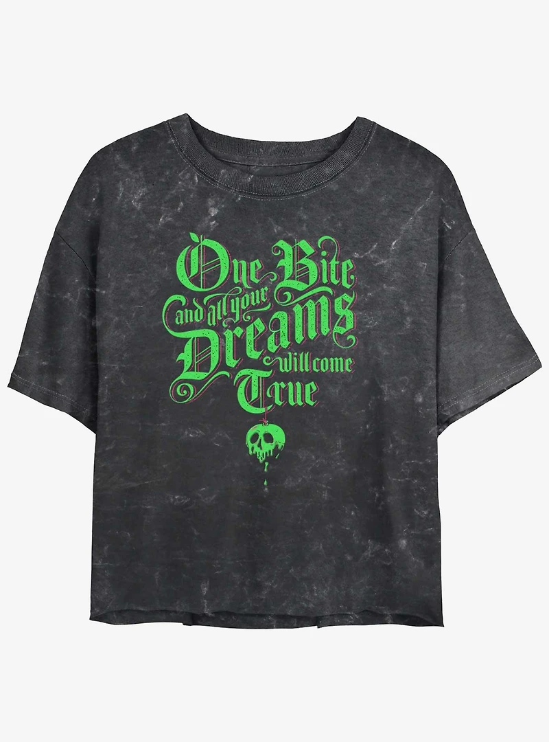 Disney Snow White & The Seven Dwarfs Sleeping Death Womens Mineral Wash Crop T-Shirt