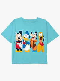 Disney Mickey Mouse Bro Time Youth Girls Boxy Crop T-Shirt