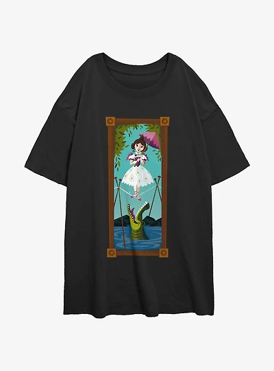 Disney The Haunted Mansion Sally Slater Tightrope Walker Portrait Womens Oversized T-Shirt BoxLunch Web Exclusive