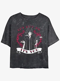 Disney Villains Maleficent It's Not Me You Womens Mineral Wash Crop T-Shirt