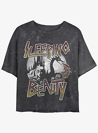 Disney Sleeping Beauty Sleep Womens Mineral Wash Crop T-Shirt