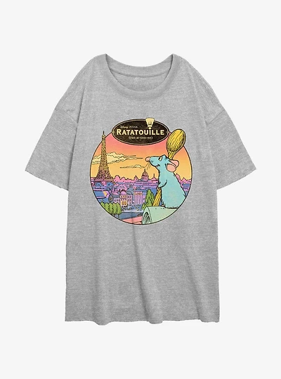 Disney Pixar Ratatouille Le Rat Parisian Womens Oversized T-Shirt