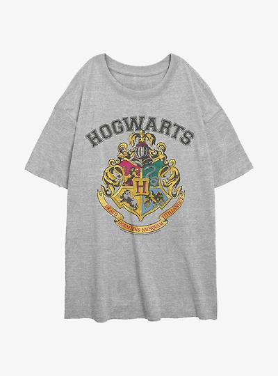 Harry Potter Hogwarts Logo Womens Oversized T-Shirt