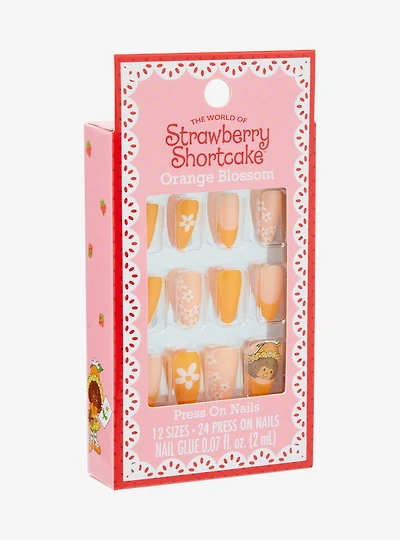 Strawberry Shortcake Orange Blossom Floral Press On Nails