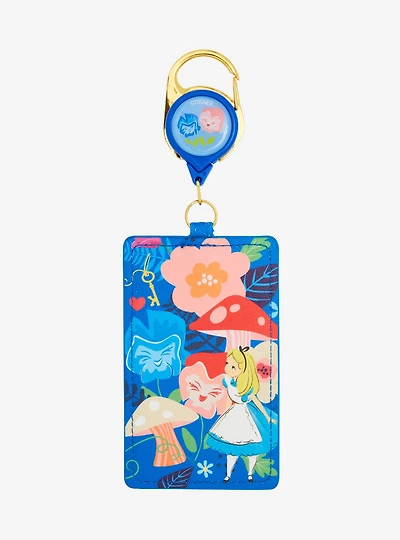 Loungefly Disney Alice in Wonderland Alice Mushrooms & Flowers Retractable Lanyard — BoxLunch Exclusive