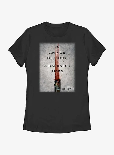 Star Wars The Acolyte Darkness Rises Teaser Poster Womens T-Shirt