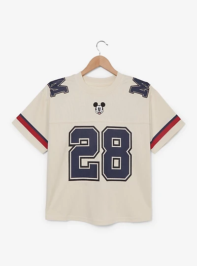 Disney Mickey Mouse Women's Plus Cropped Football Jersey — BoxLunch Exclusive