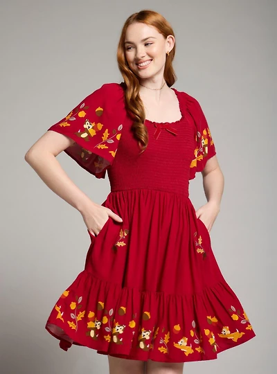 Disney Chip & Dale Leaves Acorns Smock Dress - BoxLunch Exclusive