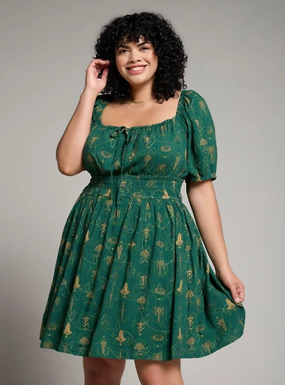 the Lord of Rings Icons Allover Print Plus Smock Dress - BoxLunch Exclusive