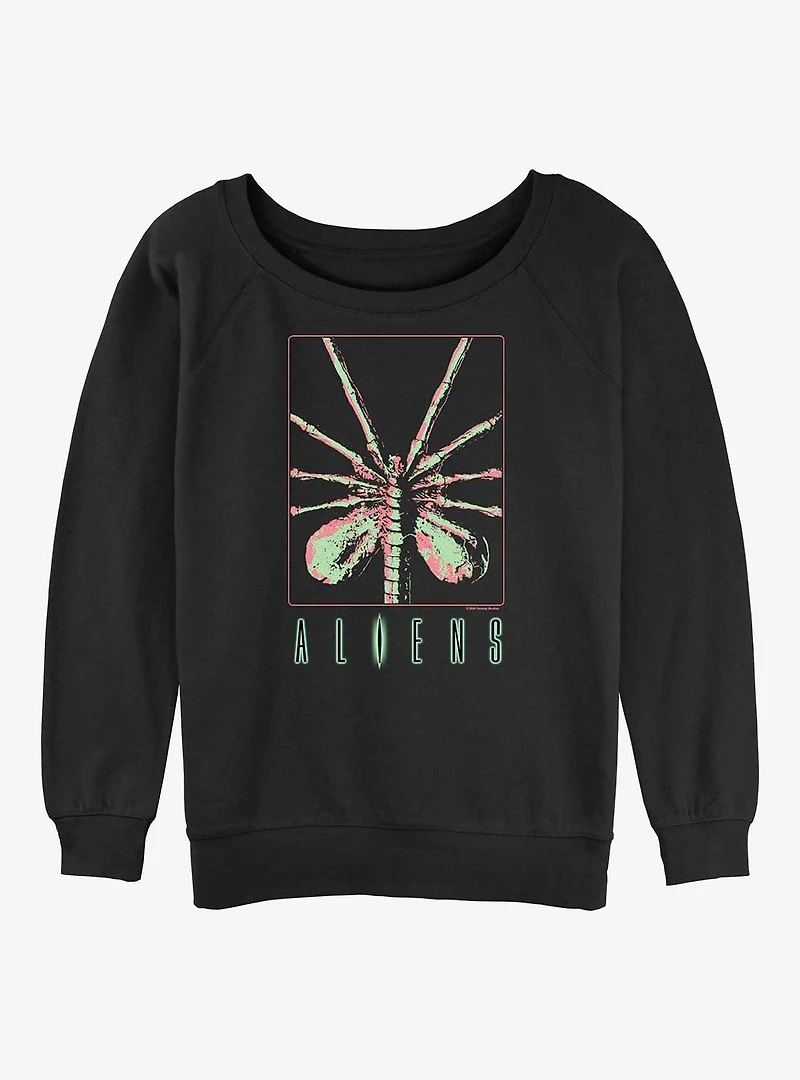 Alien Facehugger Poster Womens Slouchy Sweatshirt