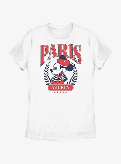 Disney Mickey Mouse Paris Collegiate Crest Style Womens T-Shirt