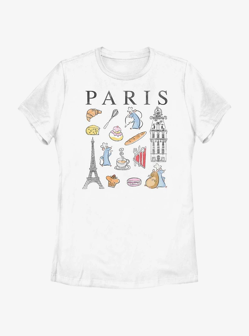 Disney Pixar Ratatouille Paris Icons Womens T-Shirt