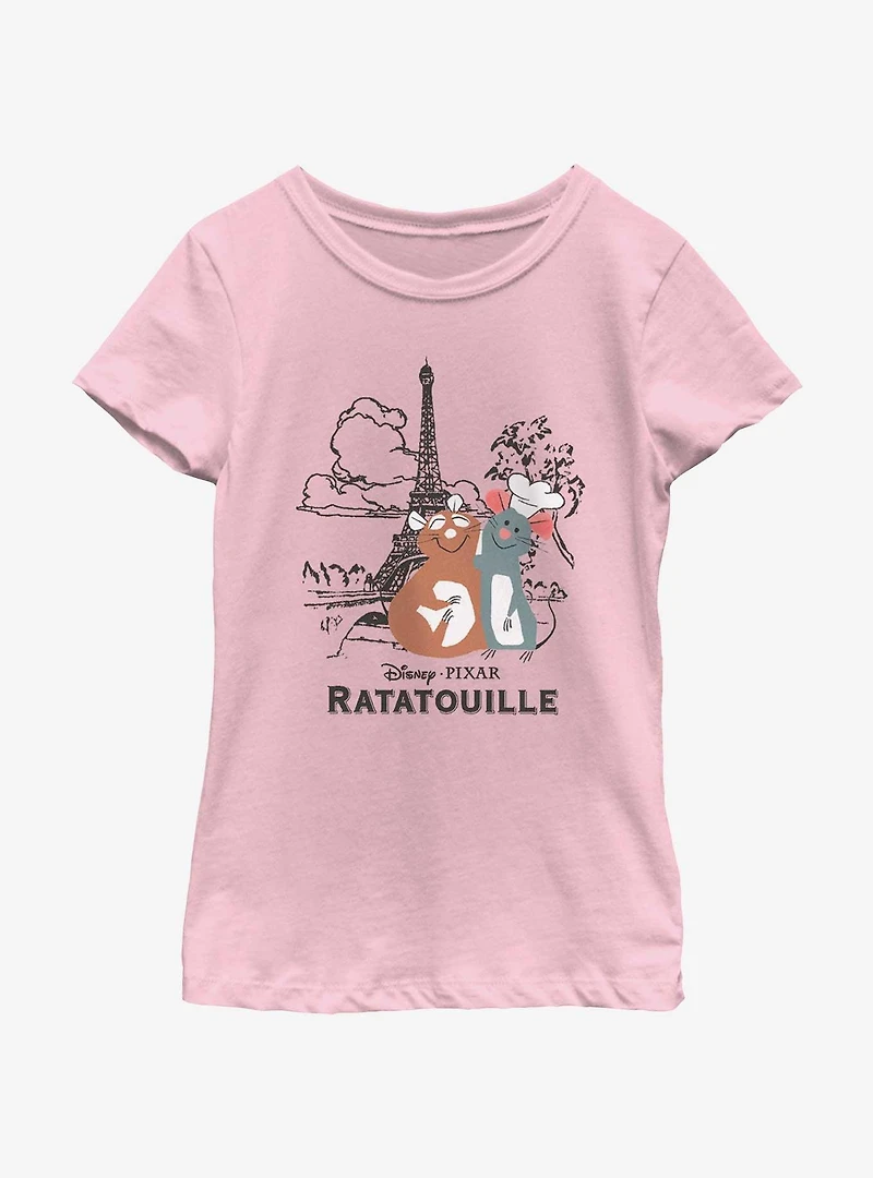 Disney Pixar Ratatouille Paris Background Youth Girls T-Shirt