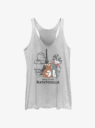 Disney Pixar Ratatouille Paris Background Womens Tank Top
