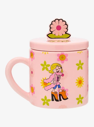 Lizzie McGuire Cartoon Lizzie Floral Mug with Lid — BoxLunch Exclusive