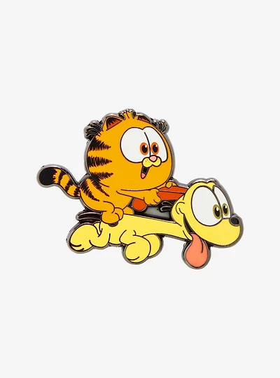 Garfield Baby Odie & Garfield Riding Enamel Pin — BoxLunch Exclusive