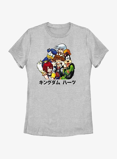 Disney Kingdom Hearts Group Stripes Womens T-Shirt