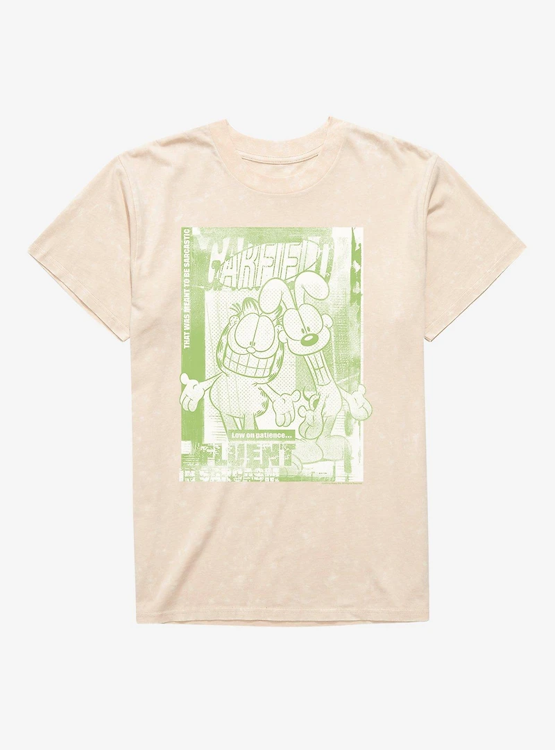 Garfield Sarcastic Poster Mineral Wash T-Shirt