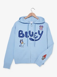 Bluey Patches Women's Zip Knit Hoodie — BoxLunch Exclusive
