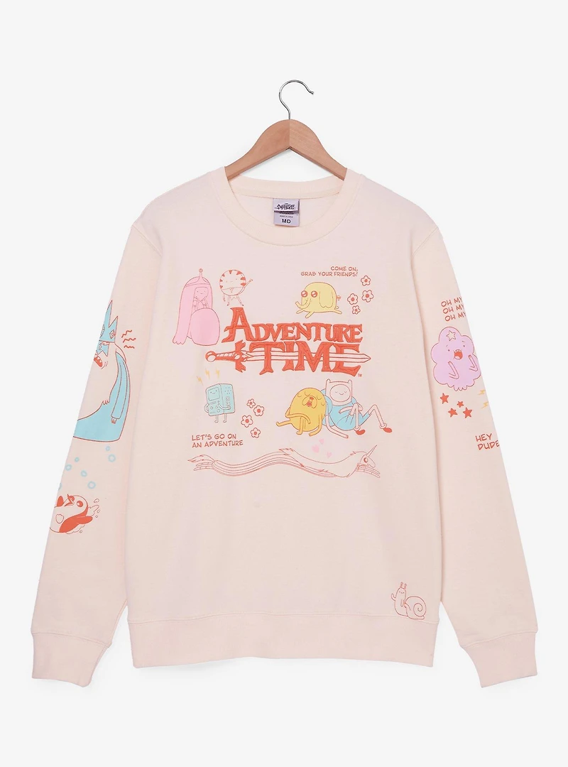 Adventure Time Multi-Character Doodle Crewneck — BoxLunch Exclusive
