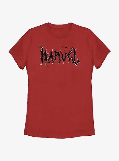 Marvel Metal Logo Womens T-Shirt